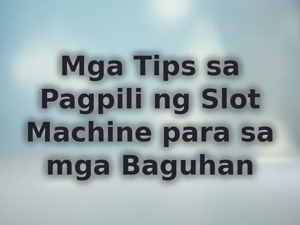 Slot strategies for beginners